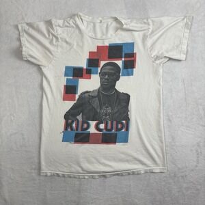 2011 Kid Cudi White Short Sleeve Graphic‎ Rap Shirt Unisex Medium